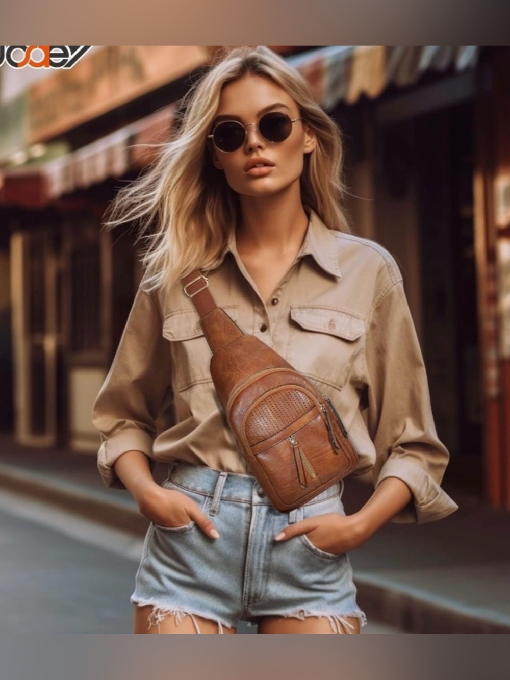 Leather Crossbody Sling Bag in Brown - Stylish Everyday Carry